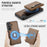 JEEHOOD For Samsung Galaxy S25+ Case  J12 Magnetic Detachable Zipper Wallet Kickstand Leather Back Cover Magnetic Case - Brown - 3