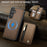 JEEHOOD For Samsung Galaxy S25 FE Case  J12 Magnetic Detachable Zipper Wallet Kickstand Leather Back Cover Magnetic Case - Brown - 4