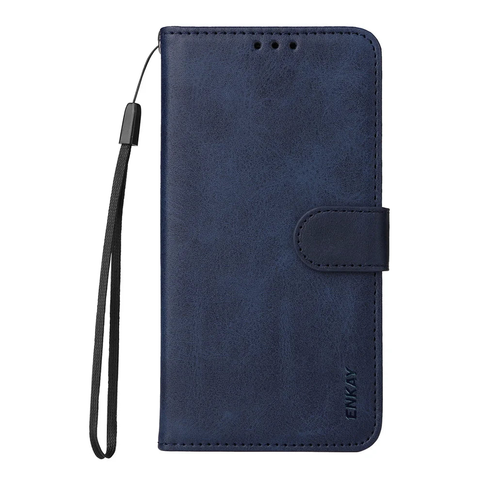 ENKAY For Samsung Galaxy S26  HAT PRINCE Wallet Case Leather Phone Stand Cover with 0.18mm Screen Protector, Ultrasonic Fingerprint Unlock - Blue - 2