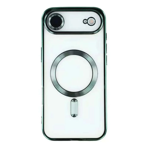 For iPhone Air Magnetic Case CD Veins Glass Lens Guard TPU Phone Back Cover - Green - 1