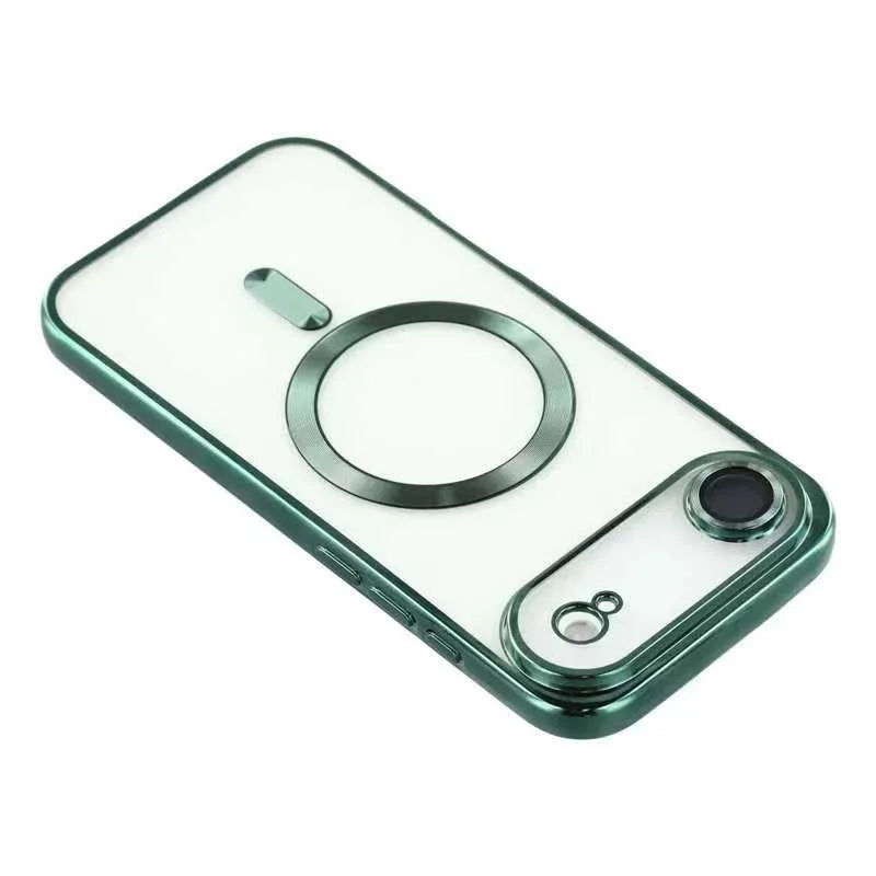 For iPhone Air Magnetic Case CD Veins Glass Lens Guard TPU Phone Back Cover - Green - 3