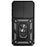 For Samsung Galaxy S23 Back Case, Slide Camera Protector Design Shockproof PC + TPU Protective Phone Cover with Metal Ring Kickstand - Black - 2