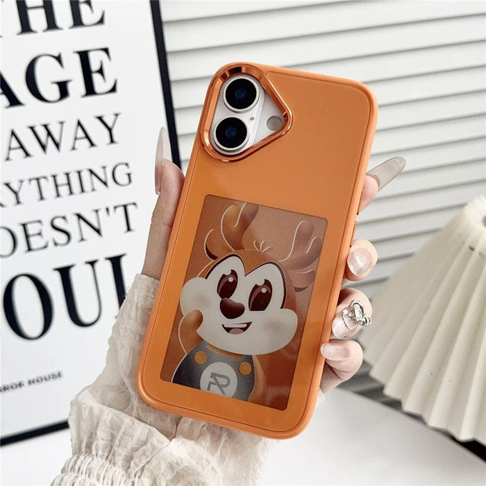 For iPhone 17 E Ink Phone Cover 4-Color Display Pattern Customized Case - Orange - 2