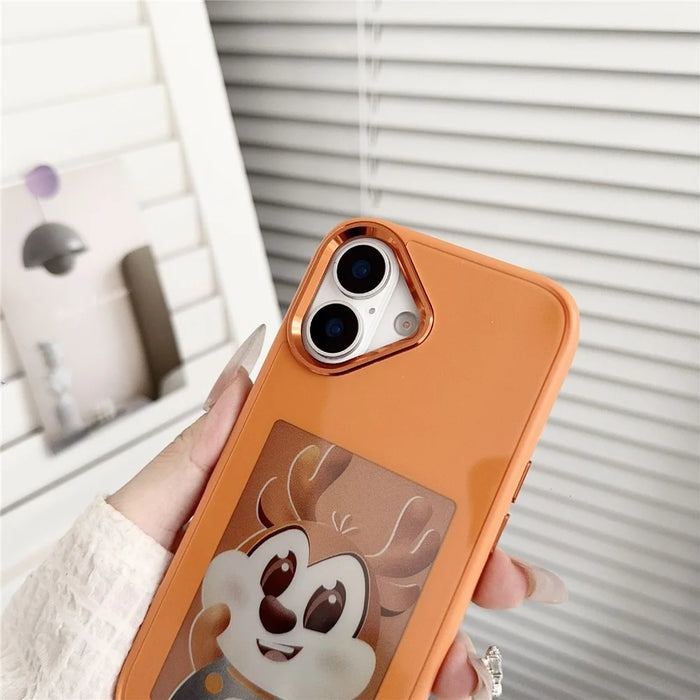 For iPhone 17 E Ink Phone Cover 4-Color Display Pattern Customized Case - Orange - 3