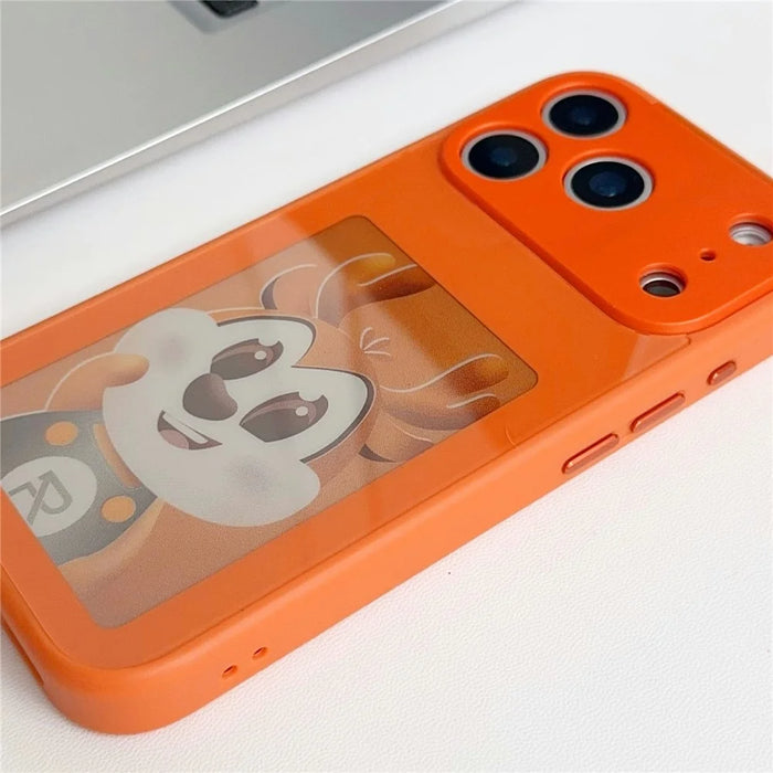 For iPhone 17 Pro Max E Ink Phone Cover 4-Color Display Pattern Customized Case - Orange - 3