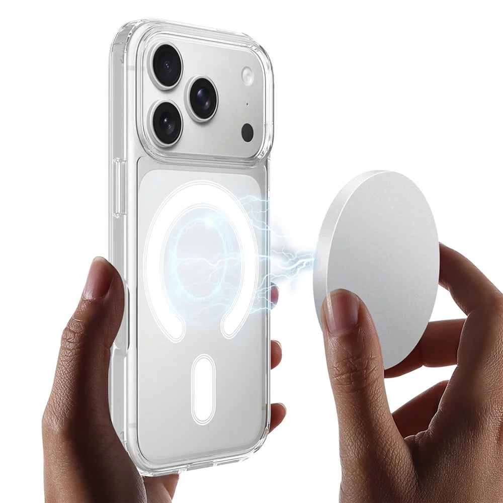 For iPhone 17 Pro C-shaped Magnetic Case Compatible with MagSafe TPU + Acrylic Clear Phone Back Cover - 2