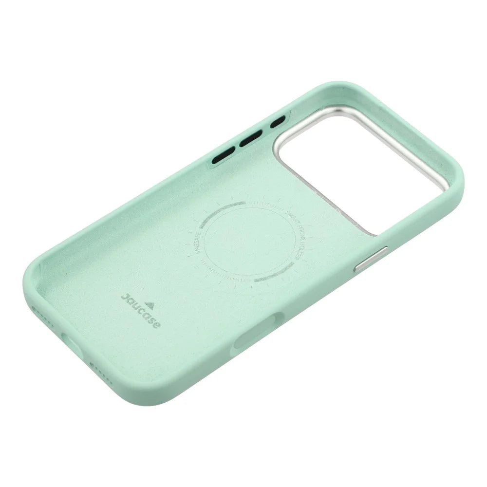 JAUCASE For iPhone 17 Pro Max Case Compatible with MagSafe Metal Camera Frame Liquid Silicone Phone Cover - Green - 7