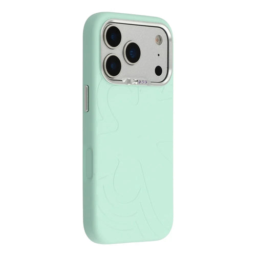 JAUCASE For iPhone 17 Pro Max Case Compatible with MagSafe Rhinestone Decor Metal Camera Frame Liquid Silicone Phone Cover - Green - 1