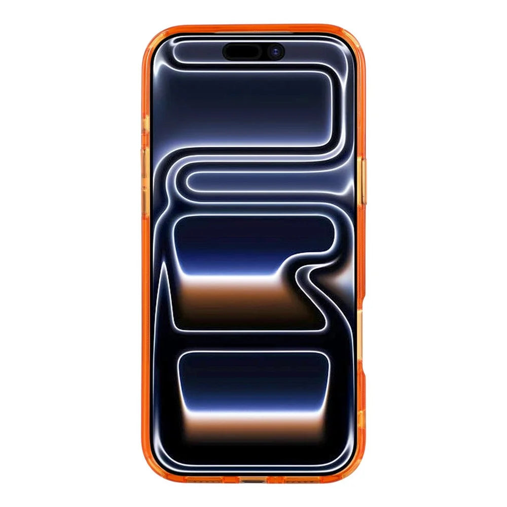 JAUCASE For iPhone 17 Pro Case Glitter Kickstand Rhinestone Lens Frame TPU + PC Phone Cover - Transparent Orange - 2