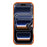 JAUCASE For iPhone 17 Pro Max Case Glitter Kickstand Rhinestone Lens Frame TPU + PC Phone Cover - Transparent Orange - 2