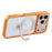 JAUCASE For iPhone 17 Pro Max Case Glitter Kickstand Rhinestone Lens Frame TPU + PC Phone Cover - Transparent Orange - 4