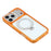 JAUCASE For iPhone 17 Pro Max Case Glitter Kickstand Rhinestone Lens Frame TPU + PC Phone Cover - Transparent Orange - 5