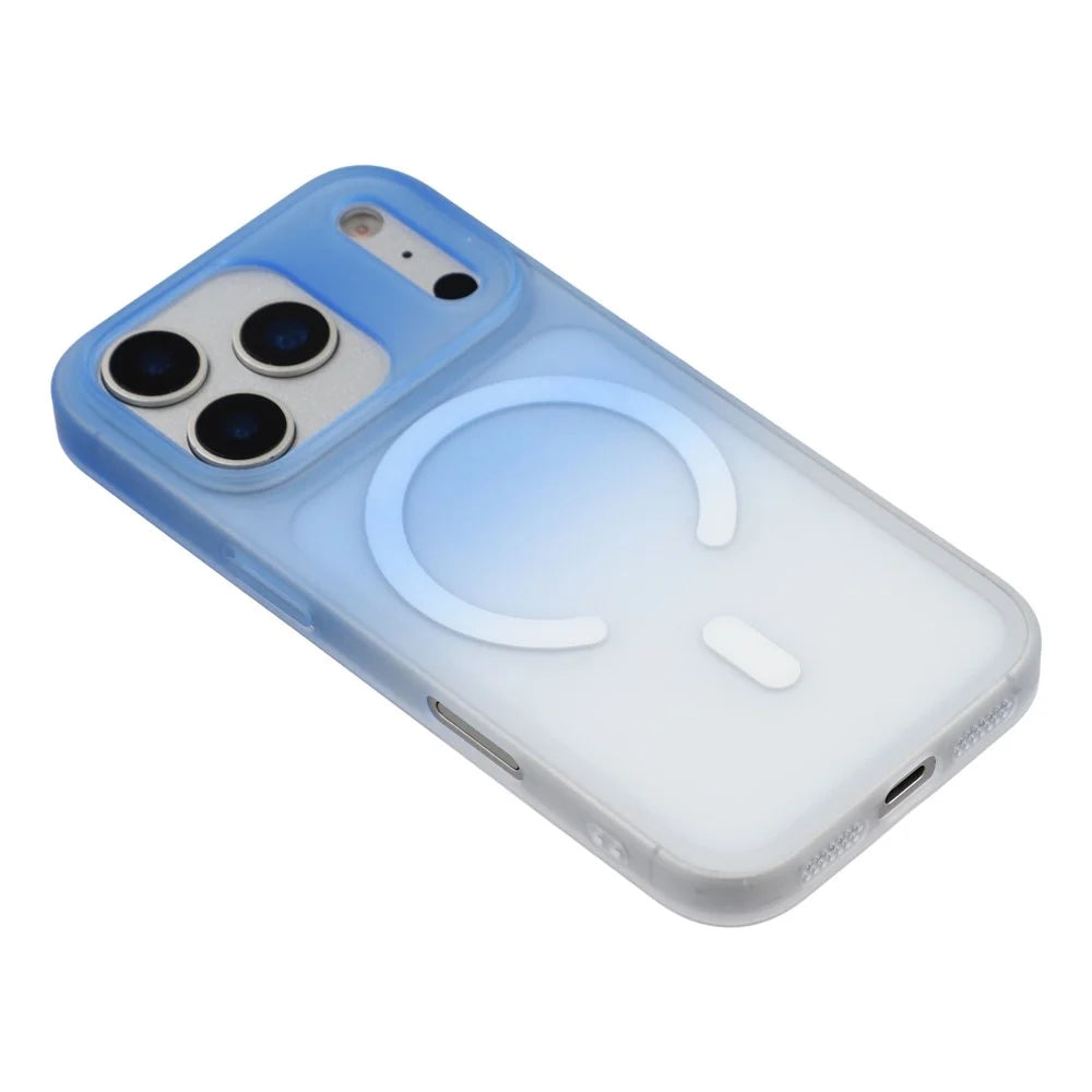JAUCASE For iPhone 17 Pro Case Compatible with MagSafe TPU + PC Gradient Color Matte Phone Cover - Gradient Blue - 4