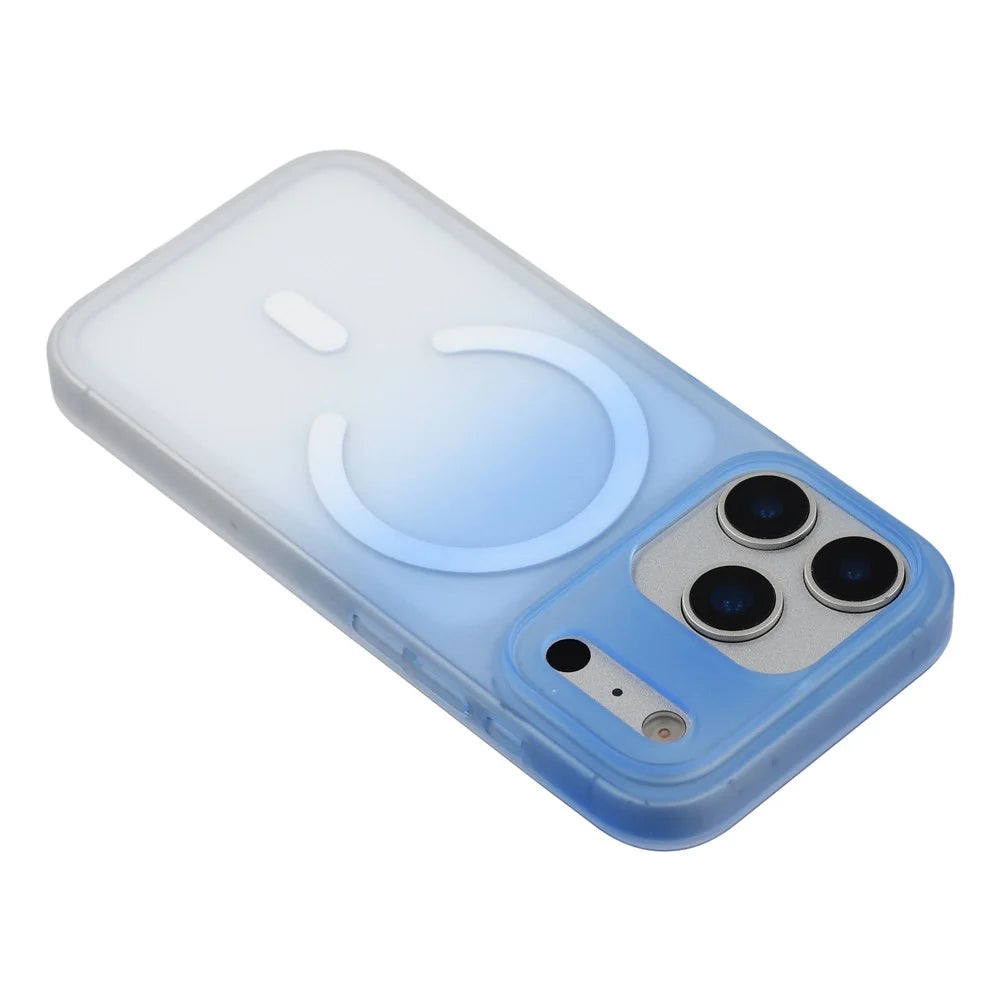 JAUCASE For iPhone 17 Pro Case Compatible with MagSafe TPU + PC Gradient Color Matte Phone Cover - Gradient Blue - 5