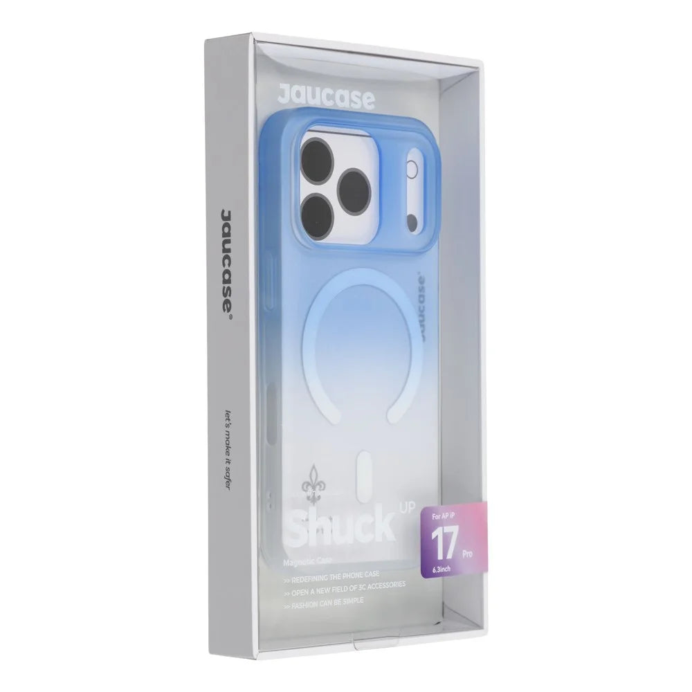 JAUCASE For iPhone 17 Pro Case Compatible with MagSafe TPU + PC Gradient Color Matte Phone Cover - Gradient Blue - 6