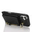 For iPhone 17 Case Card Bag Ring Holder Litchi Texture Leather+TPU Phone Cover with Long Strap - Black - 2