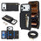 For iPhone 18 Pro / 17 Pro Case Card Bag Ring Holder Litchi Texture Leather+TPU Phone Cover with Long Strap - Black - 1