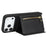 For iPhone 18 Pro / 17 Pro Case Card Bag Ring Holder Litchi Texture Leather+TPU Phone Cover with Long Strap - Black - 3