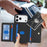 For iPhone 18 Pro / 17 Pro Case Card Bag Ring Holder Litchi Texture Leather+TPU Phone Cover with Long Strap - Black - 6