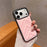 For iPhone 17 Pro Case Down Coat Design Stitching Arrow PU Leather Coated TPU Phone Back Cover - Pink - 2