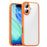 IPAKY For iPhone 17 Clear Phone Case TPU + PC Anti-Fingerprint Back Cover - Orange - 1