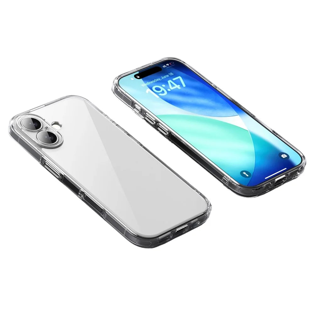 IPAKY For iPhone 17 Clear Phone Case TPU + PC Slim Phone Back Cover - Transparent - 1