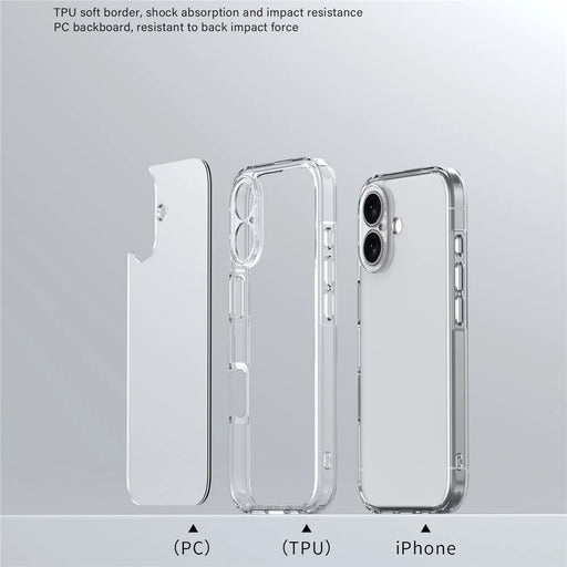 IPAKY For iPhone 17 Clear Phone Case TPU + PC Slim Phone Back Cover - Transparent - 2