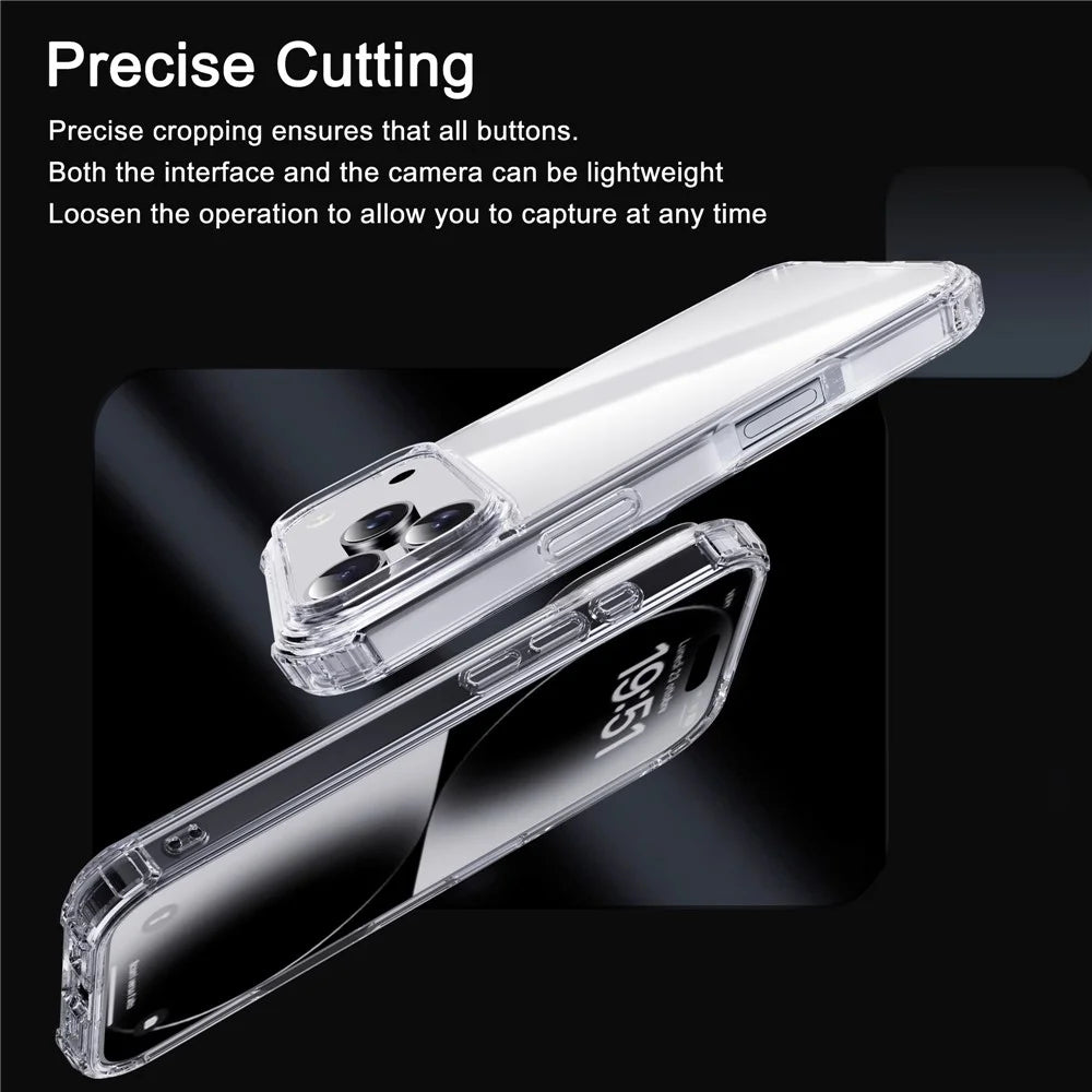 IPAKY For iPhone 17 Pro Case Four Corner Shockproof Clear Phone Back Cover - 7