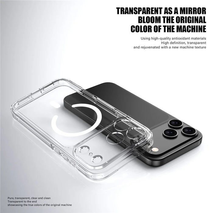IPAKY For iPhone 17 Pro Max Clear Case TPU + PC Slim Phone Back Cover Compatible with MagSafe - Transparent - 3