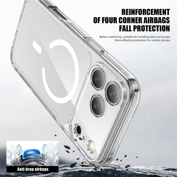 IPAKY For iPhone 17 Pro Max Clear Case TPU + PC Slim Phone Back Cover Compatible with MagSafe - Transparent - 4
