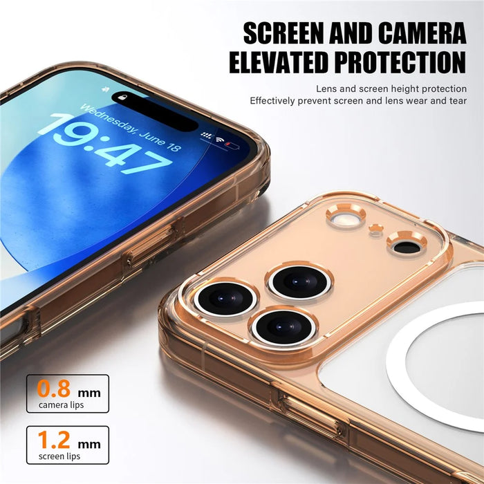 IPAKY For iPhone 17 Pro Max Clear Case TPU + PC Slim Phone Back Cover Compatible with MagSafe - Transparent - 6