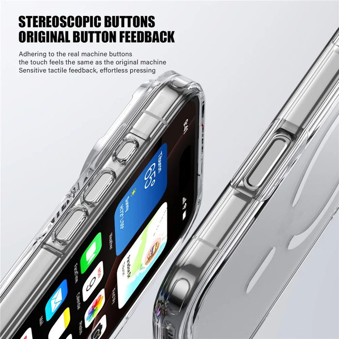 IPAKY For iPhone 17 Pro Max Clear Case TPU + PC Slim Phone Back Cover Compatible with MagSafe - Transparent - 7