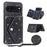 For Google Pixel 10 / 10 Pro Case Card Holder Kickstand PU Leather + TPU Glitter Phone Cover with Shoulder Strap - Black - 1