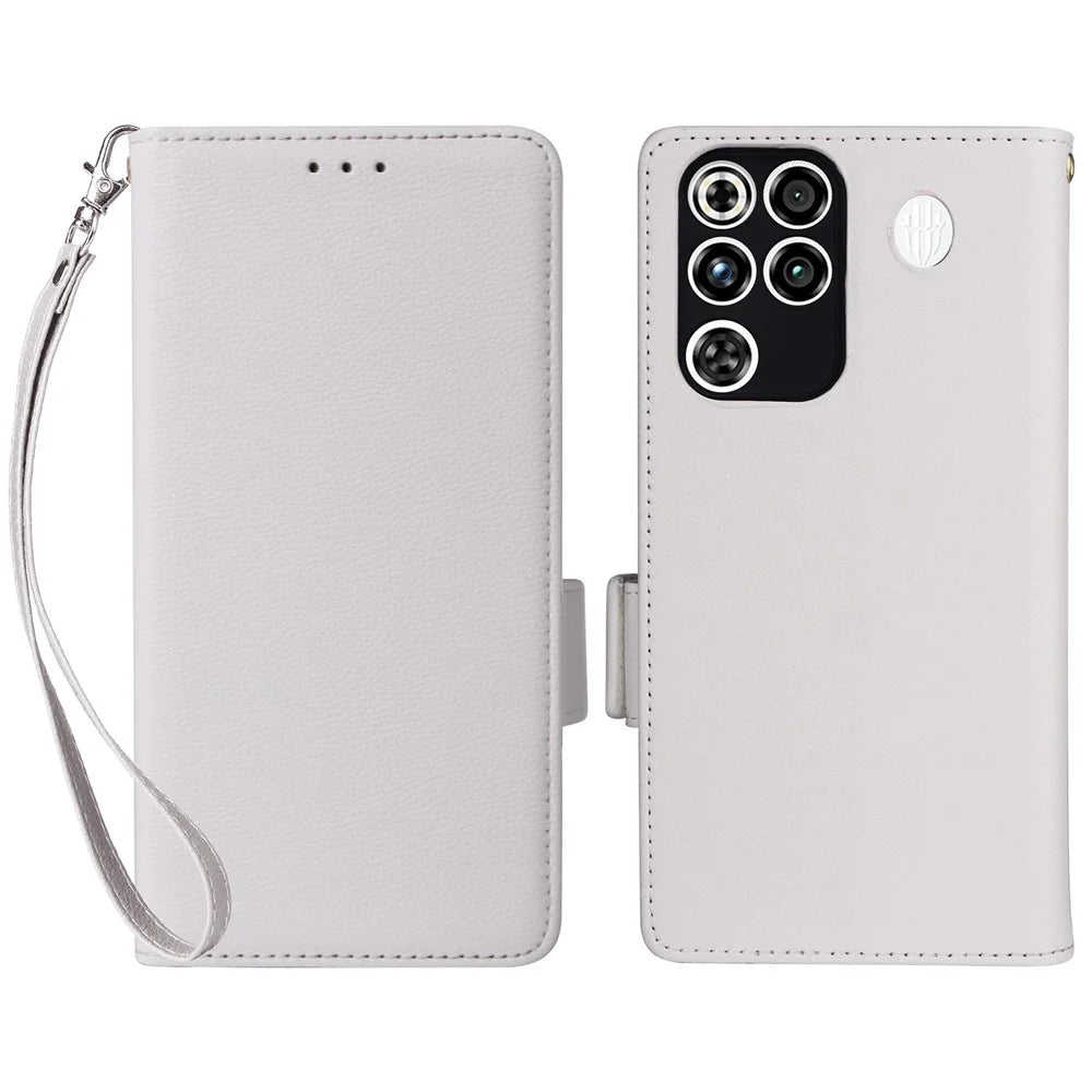 For ZTE nubia RedMagic 11 Pro 5G / 11 Pro+ 5G Case Litchi Texture Wallet Leather Phone Cover with Wrist Strap - White - 1