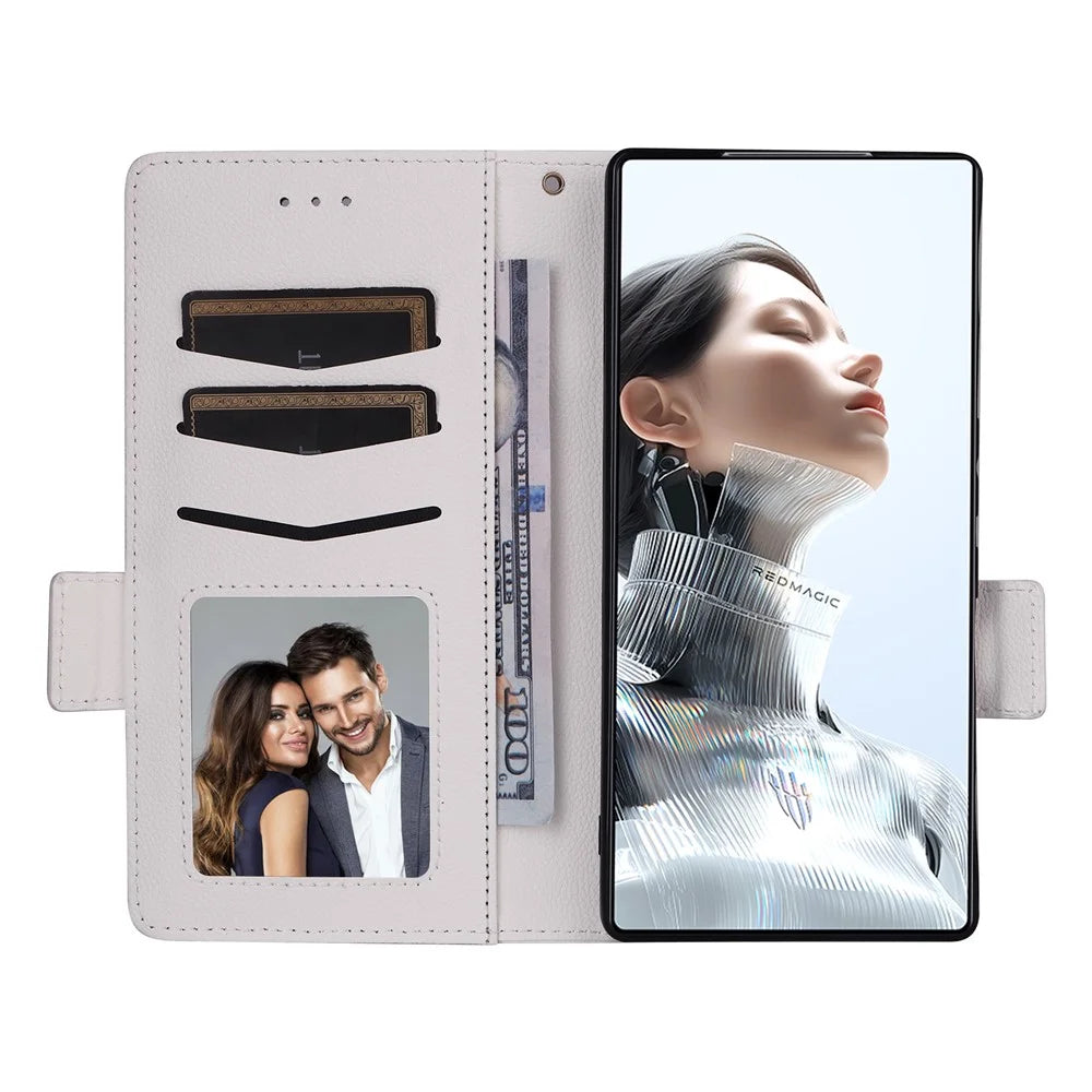 For ZTE nubia RedMagic 11 Pro 5G / 11 Pro+ 5G Case Litchi Texture Wallet Leather Phone Cover with Wrist Strap - White - 2