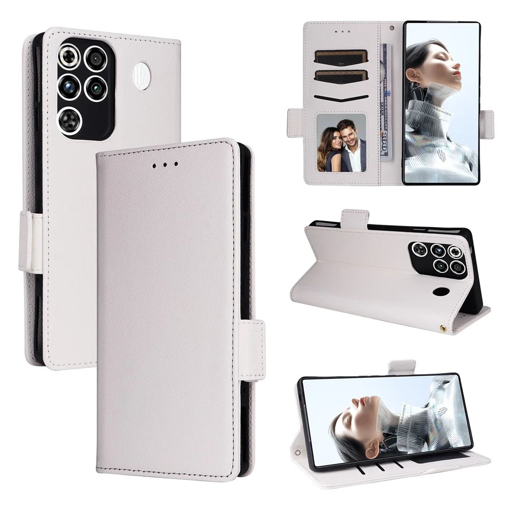 For ZTE nubia RedMagic 11 Pro 5G / 11 Pro+ 5G Case Litchi Texture Wallet Leather Phone Cover with Wrist Strap - White - 7