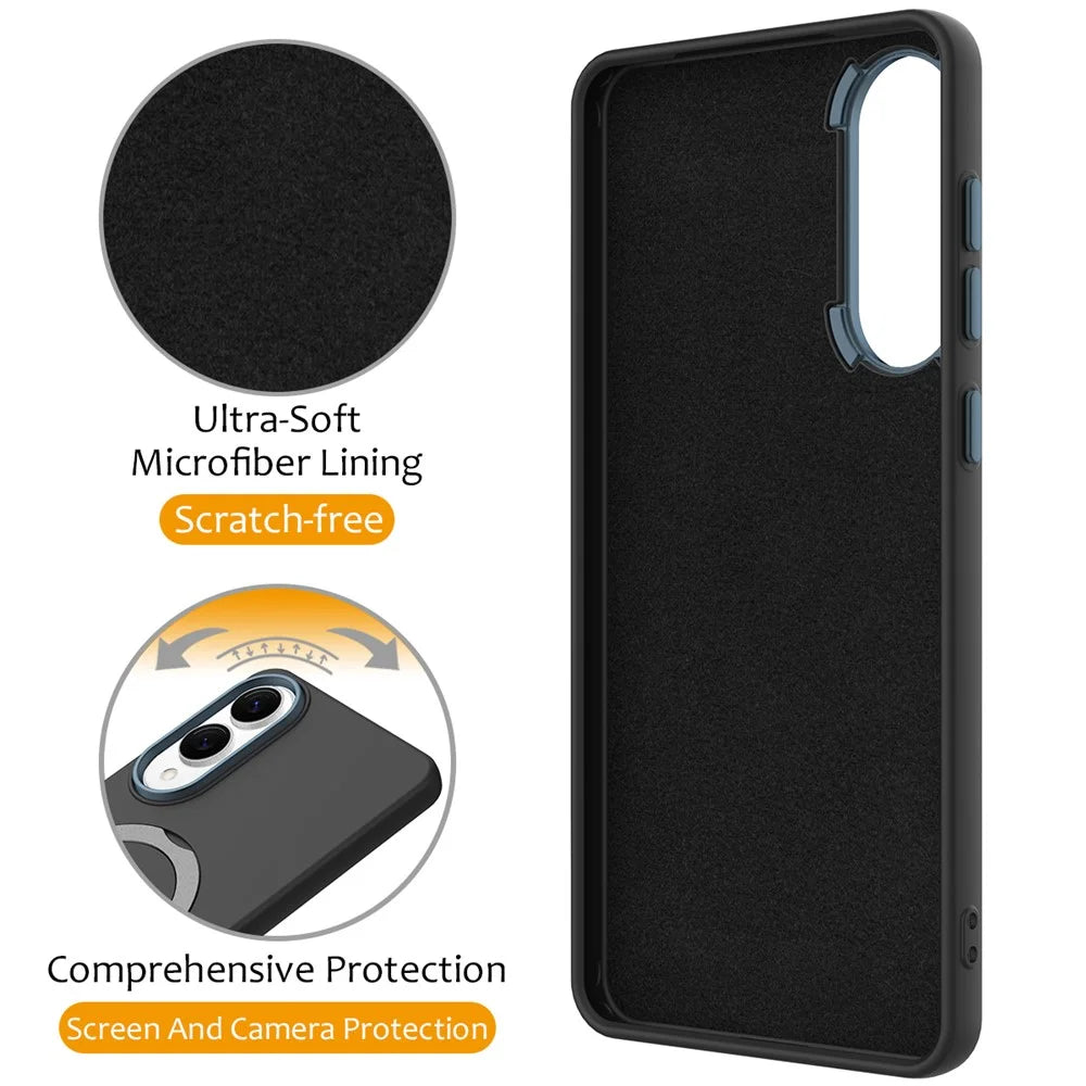For Samsung Galaxy S25 Edge Magnetic Case Rotating Ring Kickstand TPU + PC Phone Back Cover - Black - 3