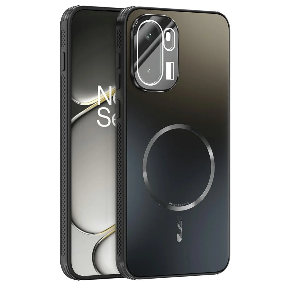 ABEEL For OnePlus Ace 6 5G Magnetic Case TPU PC Cooling Matte Phone Back Cover with Lens Film - Black - 1