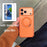 For iPhone 17 Pro Max Kickstand Matte Case Compatible with MagSafe Silicone Acrylic PC Phone Shell with Screen Film - Orange - 2