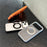 For iPhone 17 Pro Max Kickstand Matte Case Compatible with MagSafe Silicone Acrylic PC Phone Shell with Screen Film - Orange - 3