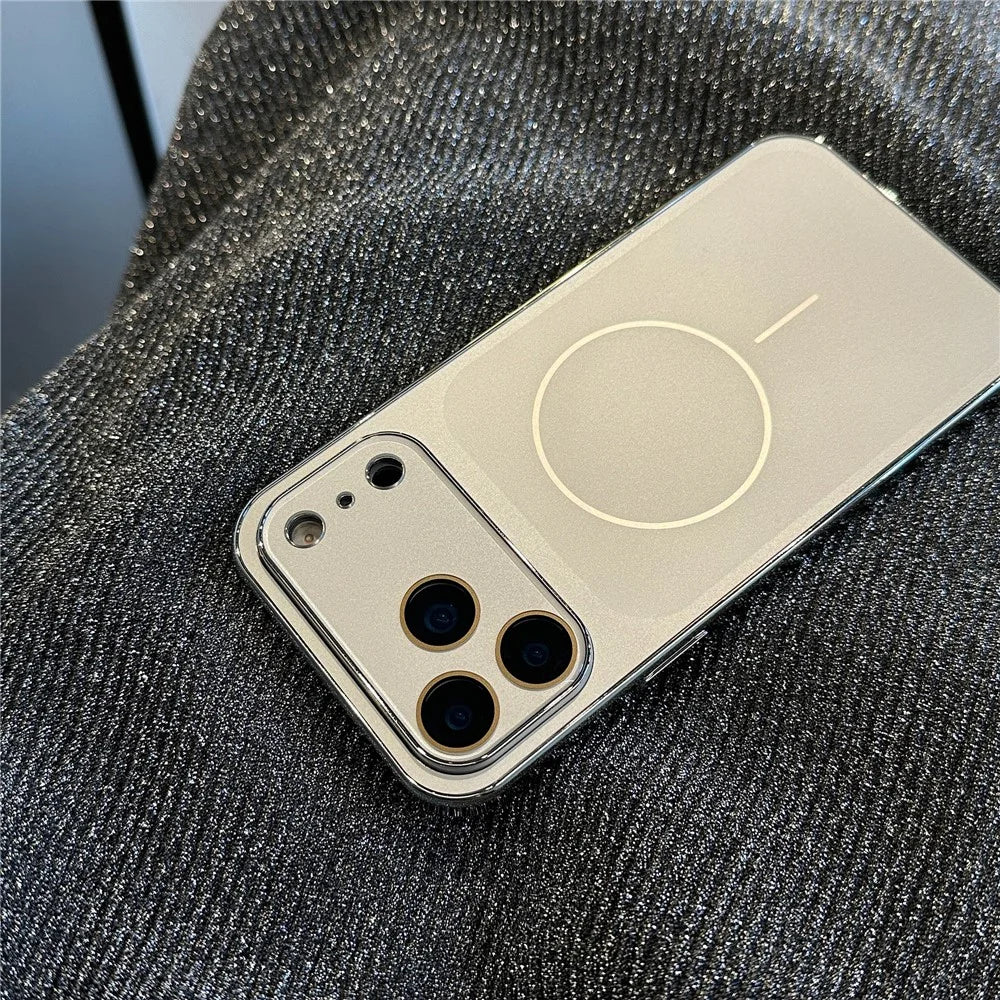For iPhone 17 Pro Matte Case Compatible with MagSafe Acrylic PC Phone Shell with Screen Film - White - 2