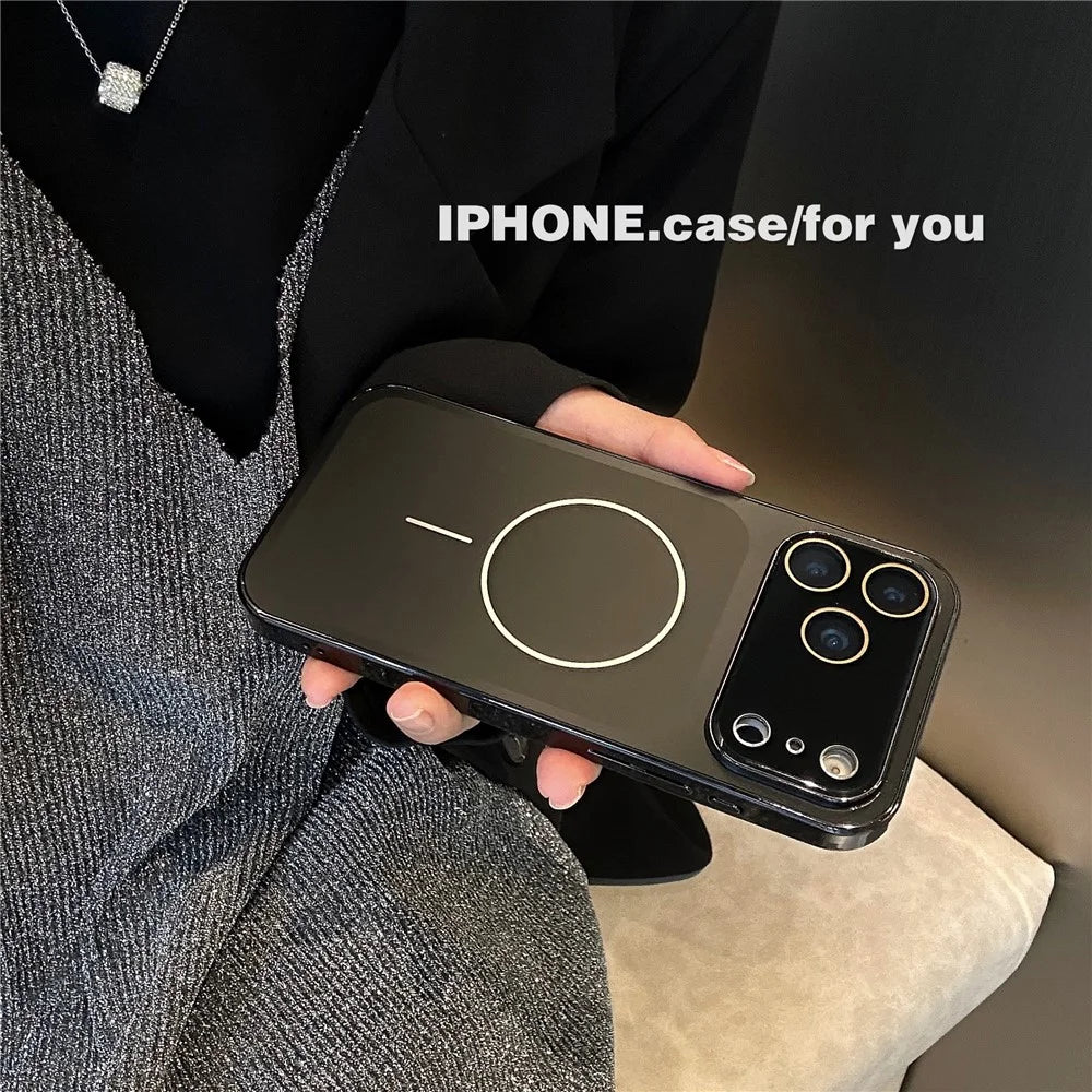 For iPhone 17 Pro Matte Case Compatible with MagSafe Acrylic PC Phone Shell with Screen Film - White - 3