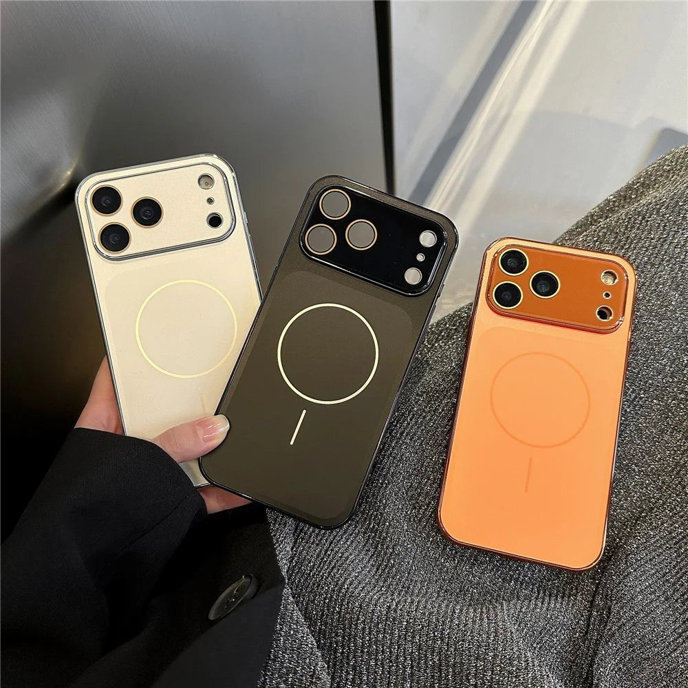For iPhone 17 Pro Matte Case Compatible with MagSafe Acrylic PC Phone Shell with Screen Film - White - 6