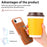 For iPhone Air Case Card Holder Rhinestone Ring Holder Kickstand Leather Back Phone Cover - Brown - 6