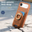 For iPhone Air Case Card Holder Rhinestone Ring Holder Kickstand Leather Back Phone Cover - Brown - 7