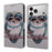 For iPhone 18 Pro / 17 Pro Case Foldable Stand Wallet Pattern Printing PU Leather Flip Phone Cover - Necklace Owl - 1