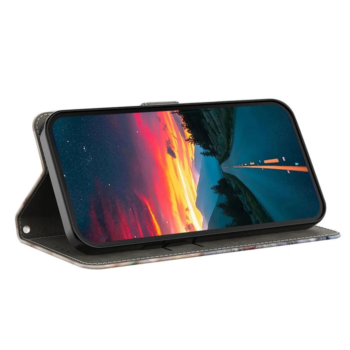 For iPhone 18 Pro / 17 Pro Case Foldable Stand Wallet Pattern Printing PU Leather Flip Phone Cover - Necklace Owl - 3