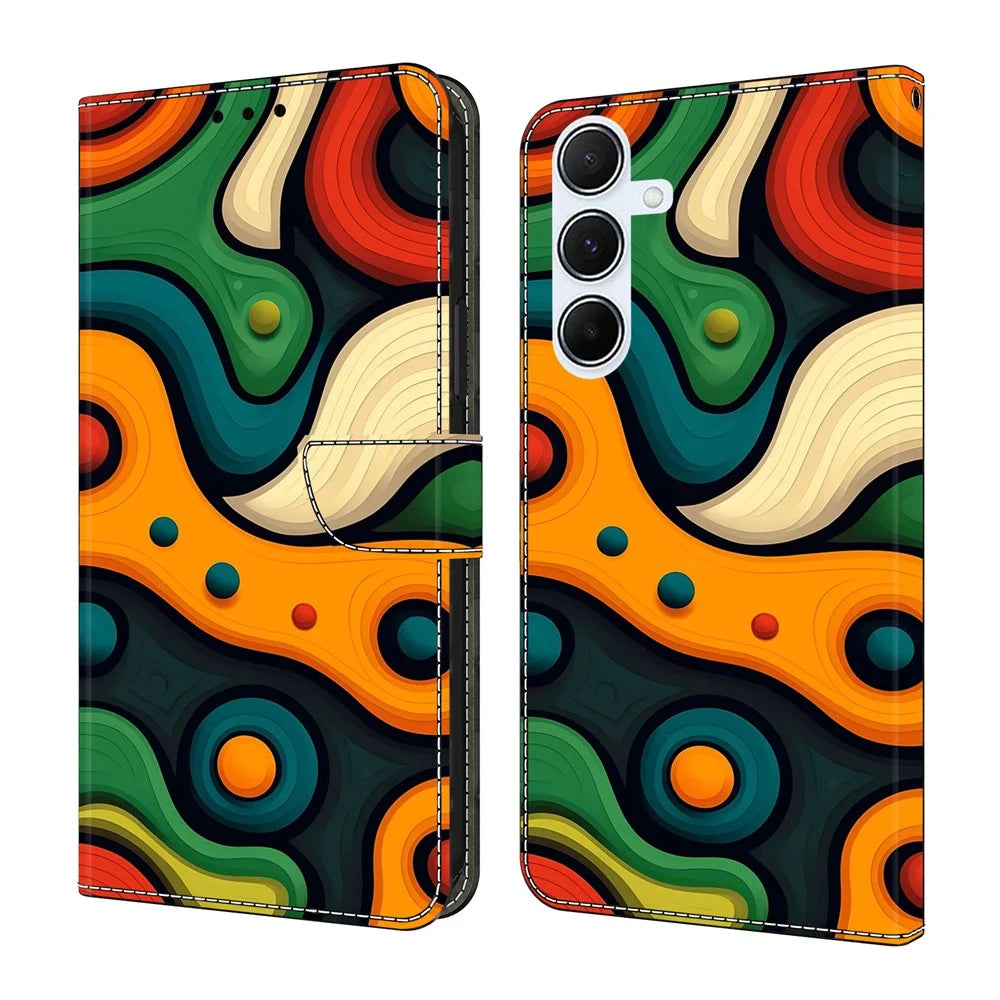 For Samsung Galaxy A16 5G  /  4G Case Foldable Stand Wallet Pattern Printing PU Leather Flip Phone Cover - Painted - 1