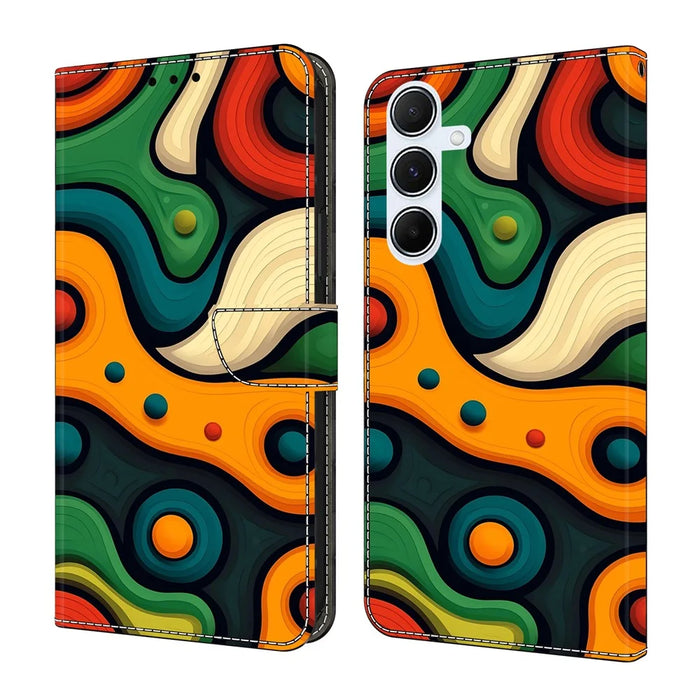 For Samsung Galaxy A16 5G  /  4G Case Foldable Stand Wallet Pattern Printing PU Leather Flip Phone Cover - Painted - 1