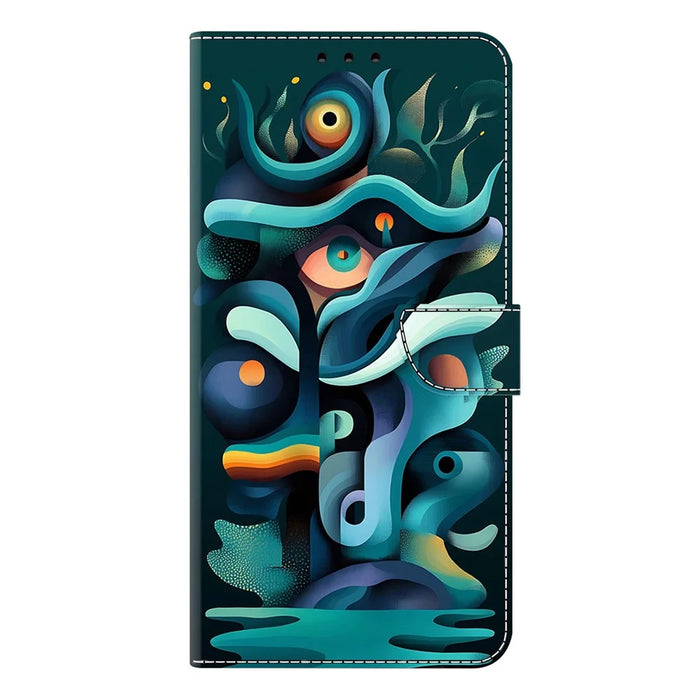 For Samsung Galaxy A26 5G Case Foldable Stand Wallet Pattern Printing PU Leather Flip Phone Cover - Graffiti Green Shadow - 5